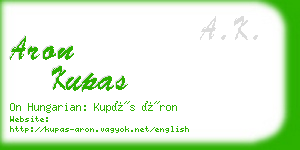 aron kupas business card